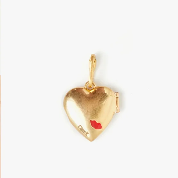 Clare V. X EVERY MOTHER COUNTS Heart Locket Charm Vintage Gold - Picture 2 of 8